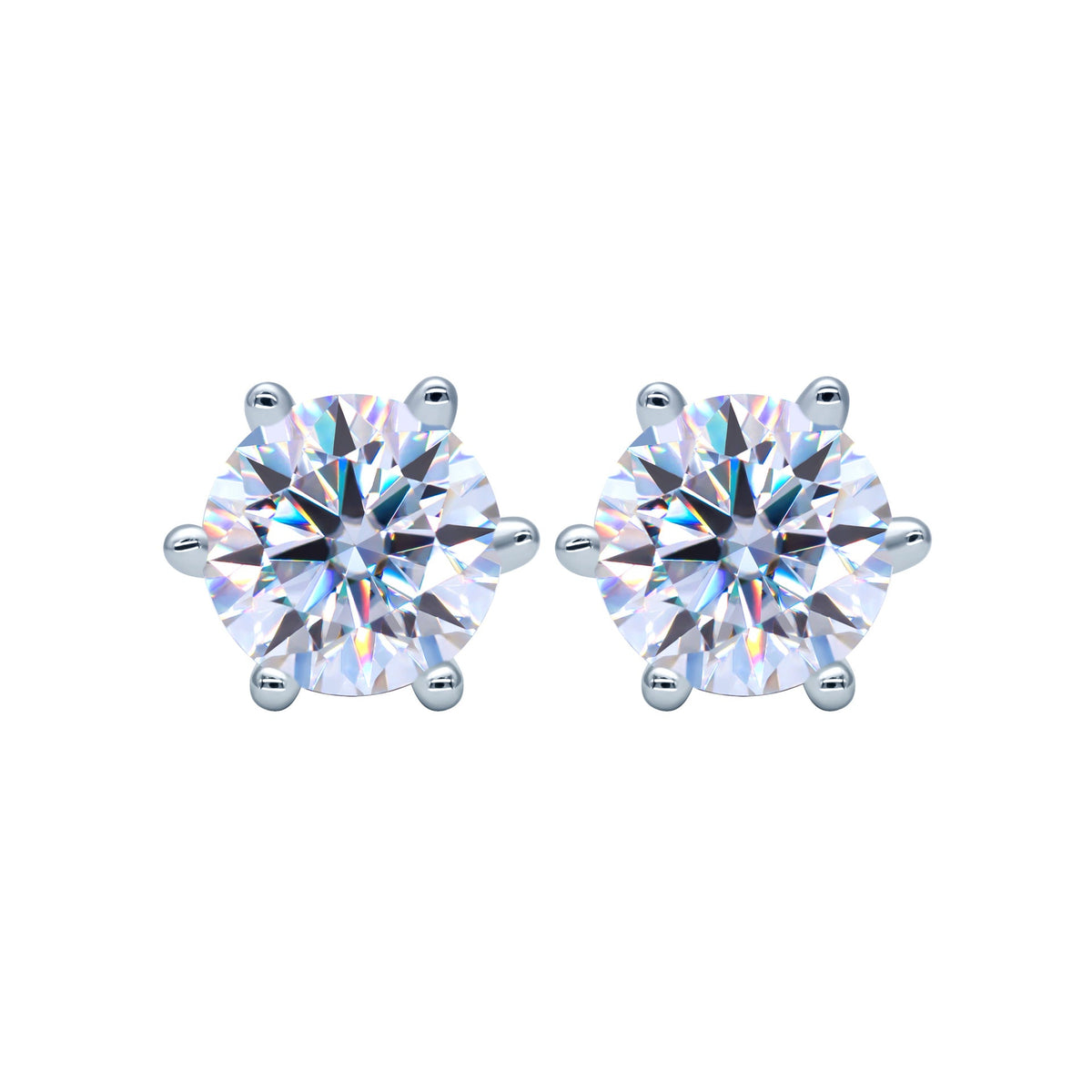 5 mm moissanite solitaire stud earrings in 925 sterling silver