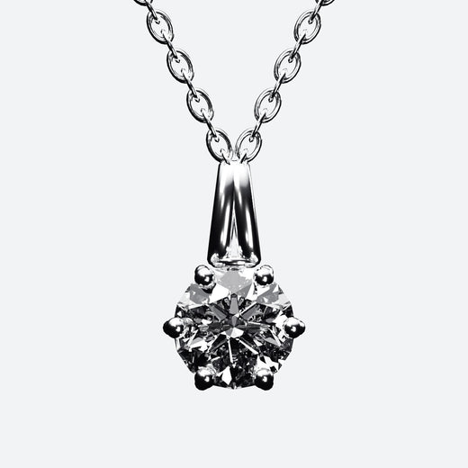 Siderelle moissanite solitaire pendant in 925 sterling silver, front view