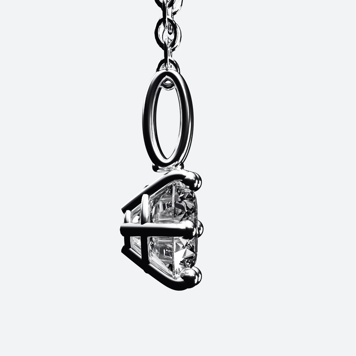 Side profile of the six-claw basket setting